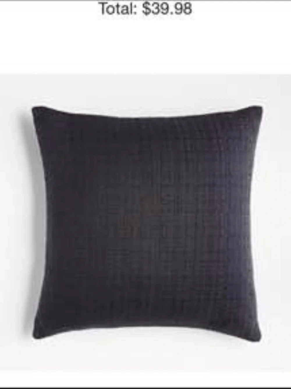 Crate & Barrel Classic Textured Throw Pillow - Black